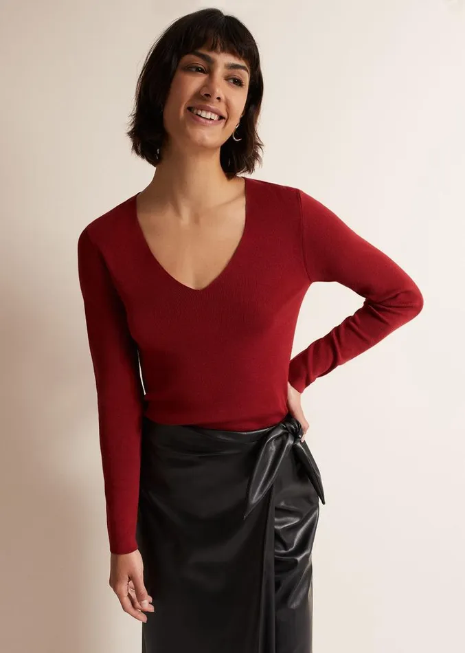 Molla Red VNeck Top Red Women Phase Eight Tops and TShirts
