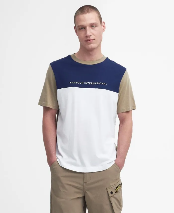Mondrian ColourBlocked TShirt Bright White Men Barbour TShirts