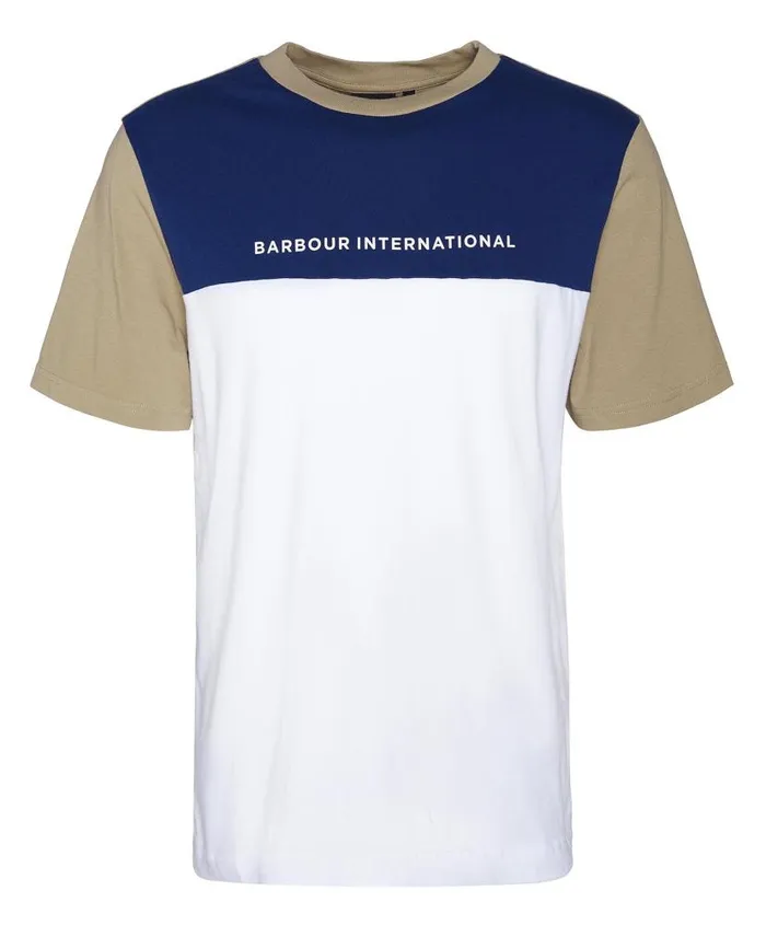 Mondrian ColourBlocked TShirt Bright White Men Barbour TShirts