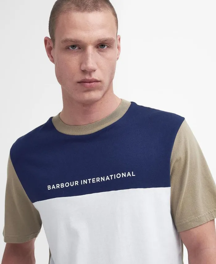 Mondrian ColourBlocked TShirt Bright White Men Barbour TShirts