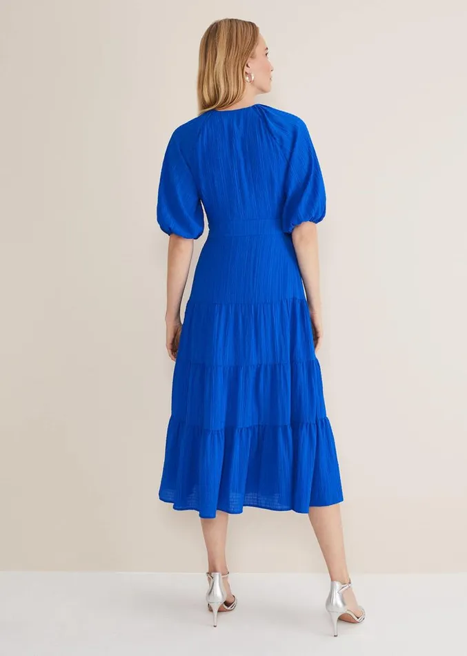 Morven Blue Wrap Midi Dress Cobalt Women Phase Eight Dresses