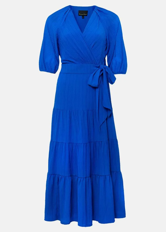Morven Blue Wrap Midi Dress Cobalt Women Phase Eight Dresses