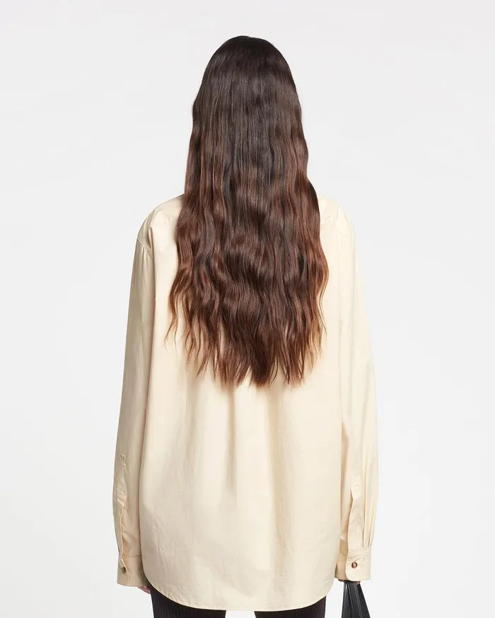 Mya Light Poplin Shirt Beige Women Nanushka Shirts and Blouses