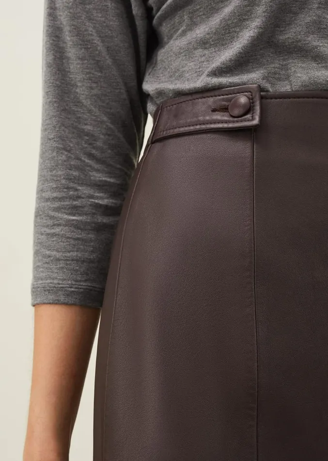 Nadine Leather ALine Skirt Mulberry Women Phase Eight Skirts
