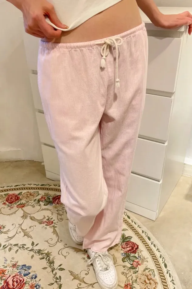 Nanda Linen Pants Women Brandy Melville Bottoms