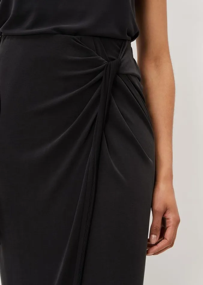 Nathalia Jersey Draped Midi Skirt Black Women Phase Eight Skirts