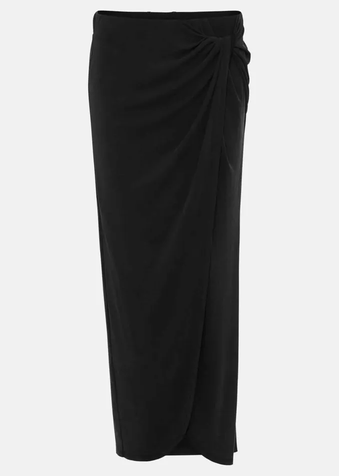 Nathalia Jersey Draped Midi Skirt Black Women Phase Eight Skirts