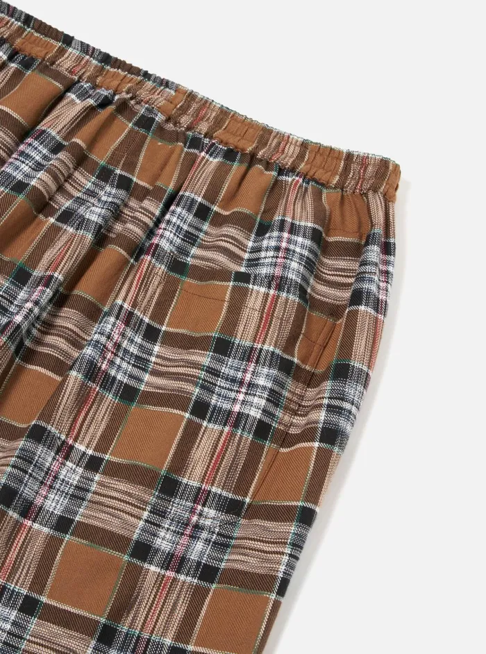 Nightwear Men Universal Works Universal Works Long Pyjama Set In Brown Ikat Twill Check