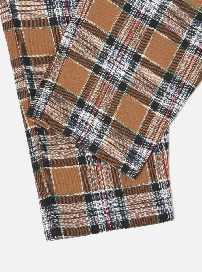 Nightwear Men Universal Works Universal Works Long Pyjama Set In Brown Ikat Twill Check