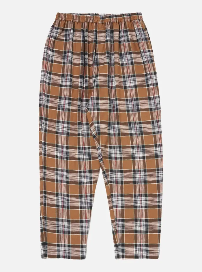 Nightwear Men Universal Works Universal Works Long Pyjama Set In Brown Ikat Twill Check