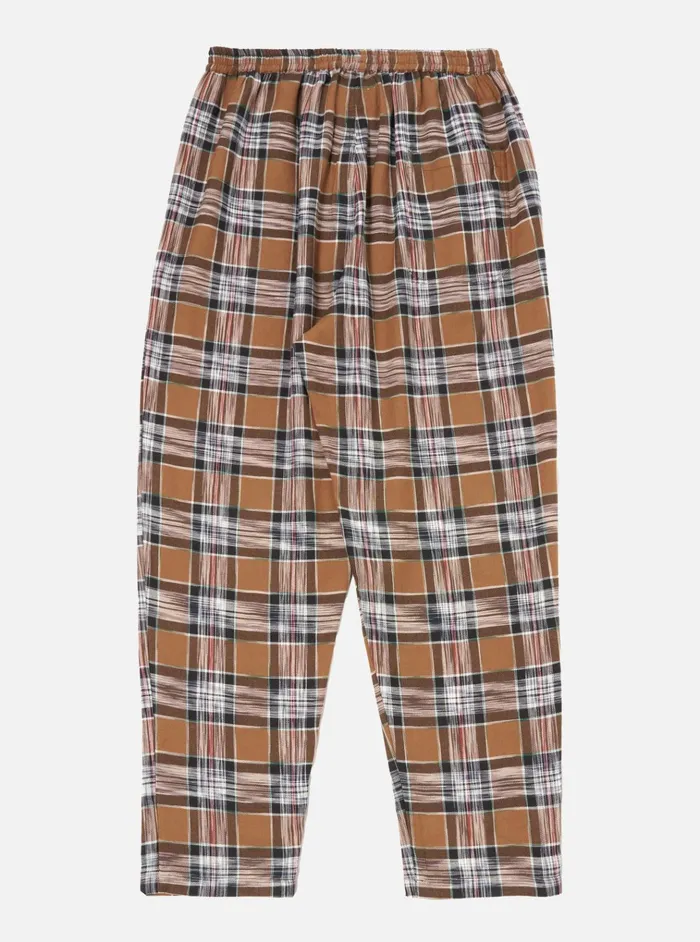 Nightwear Men Universal Works Universal Works Long Pyjama Set In Brown Ikat Twill Check