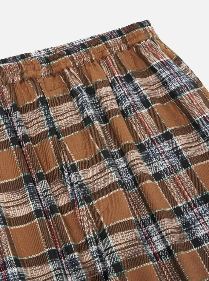 Nightwear Men Universal Works Universal Works Long Pyjama Set In Brown Ikat Twill Check