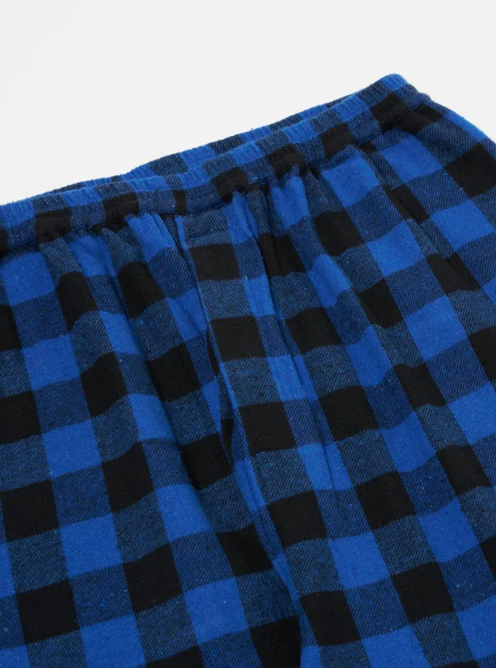 Nightwear Men Universal Works Universal Works Pyjama Pant In Blue Brushed Bold Gingham
