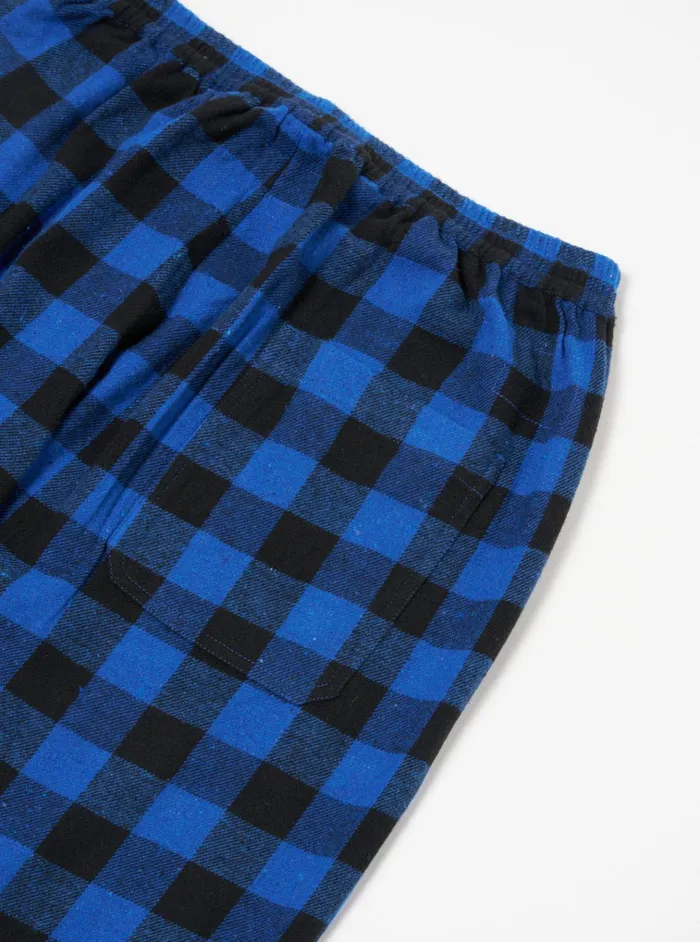 Nightwear Men Universal Works Universal Works Pyjama Pant In Blue Brushed Bold Gingham