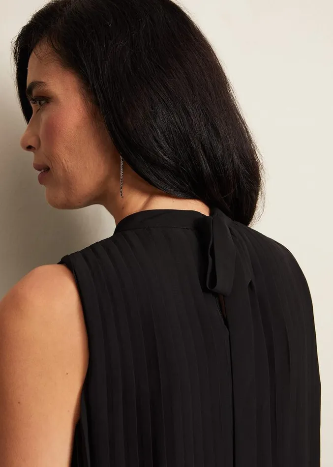 Nina Pleat Blouse Black Women Phase Eight Shirts and Blouses
