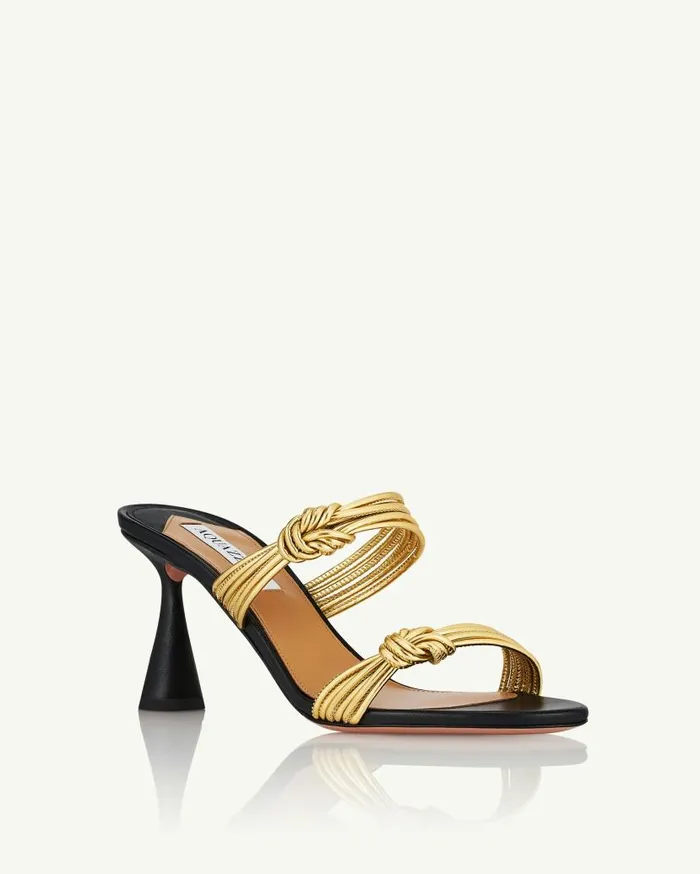 Noodle Mule 75 Black Women Aquazzura Sandals