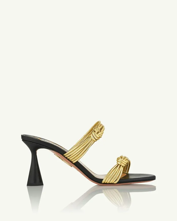Noodle Mule 75 Black Women Aquazzura Sandals Noodle Mule 75 Black Women Aquazzura Sandals