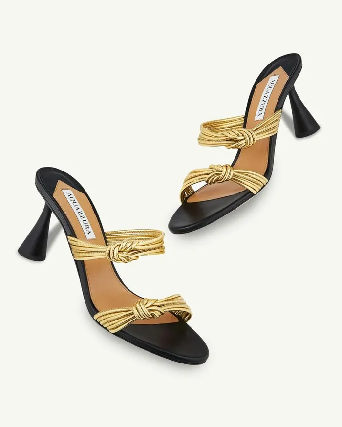 Noodle Mule 75 Black Women Aquazzura Sandals Noodle Mule 75 Black Women Aquazzura Sandals