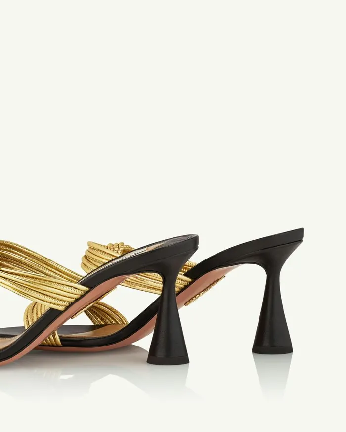 Noodle Mule 75 Black Women Aquazzura Sandals Noodle Mule 75 Black Women Aquazzura Sandals
