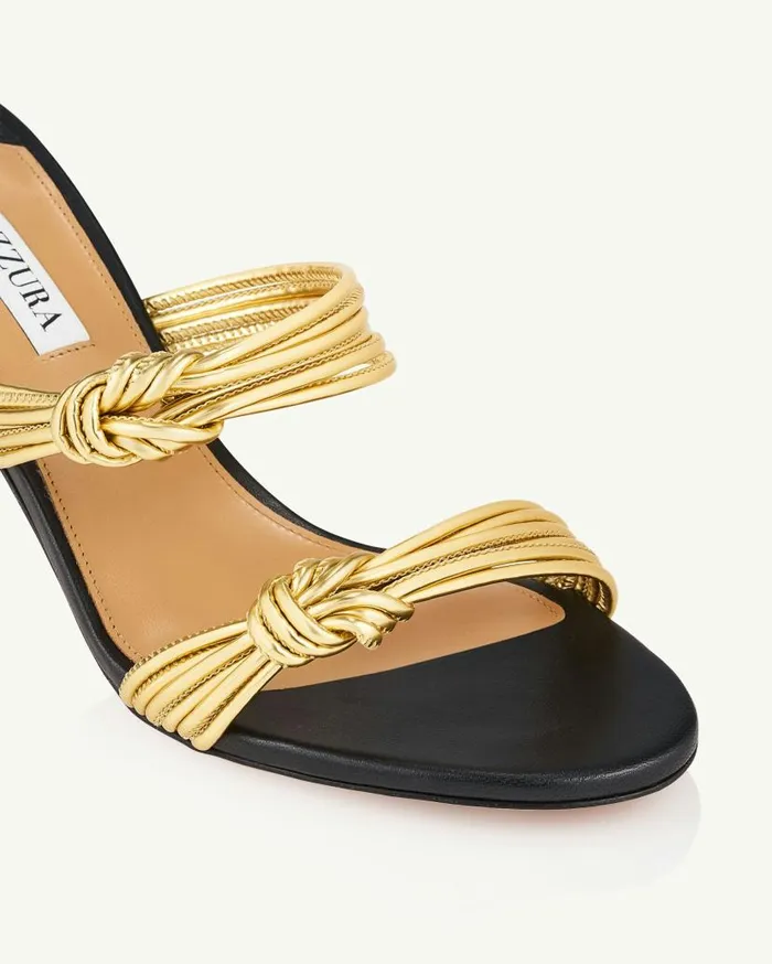 Noodle Mule 75 Black Women Aquazzura Sandals Noodle Mule 75 Black Women Aquazzura Sandals
