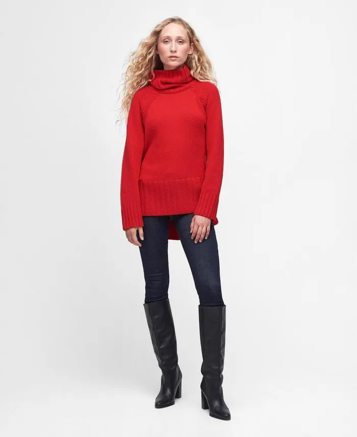 Norma Knitted Jumper Blaze Red Women Barbour Jumpers