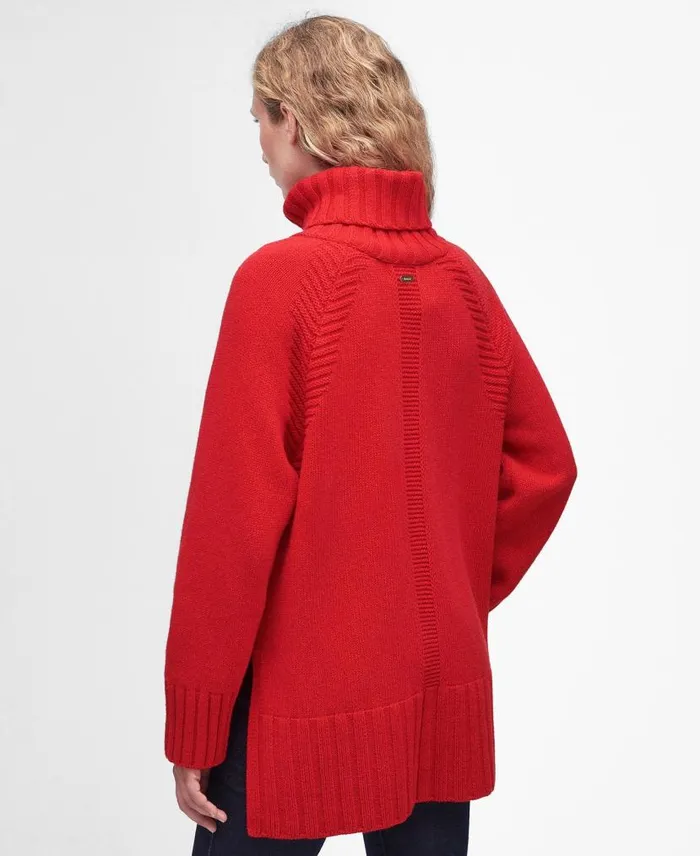 Norma Knitted Jumper Blaze Red Women Barbour Jumpers