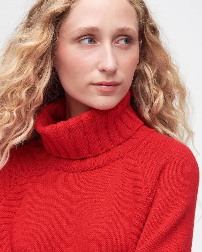 Norma Knitted Jumper Blaze Red Women Barbour Jumpers