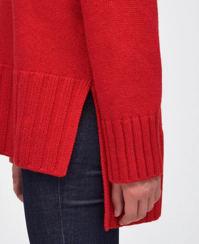 Norma Knitted Jumper Blaze Red Women Barbour Jumpers
