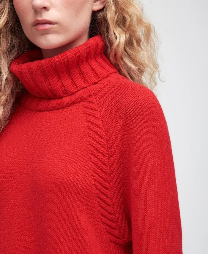 Norma Knitted Jumper Blaze Red Women Barbour Jumpers