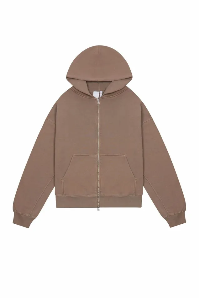 NTRLS Clay Oversized Zip Through Hoodie Stone WomenMen Jaded London Hoodies and Sweatshirts