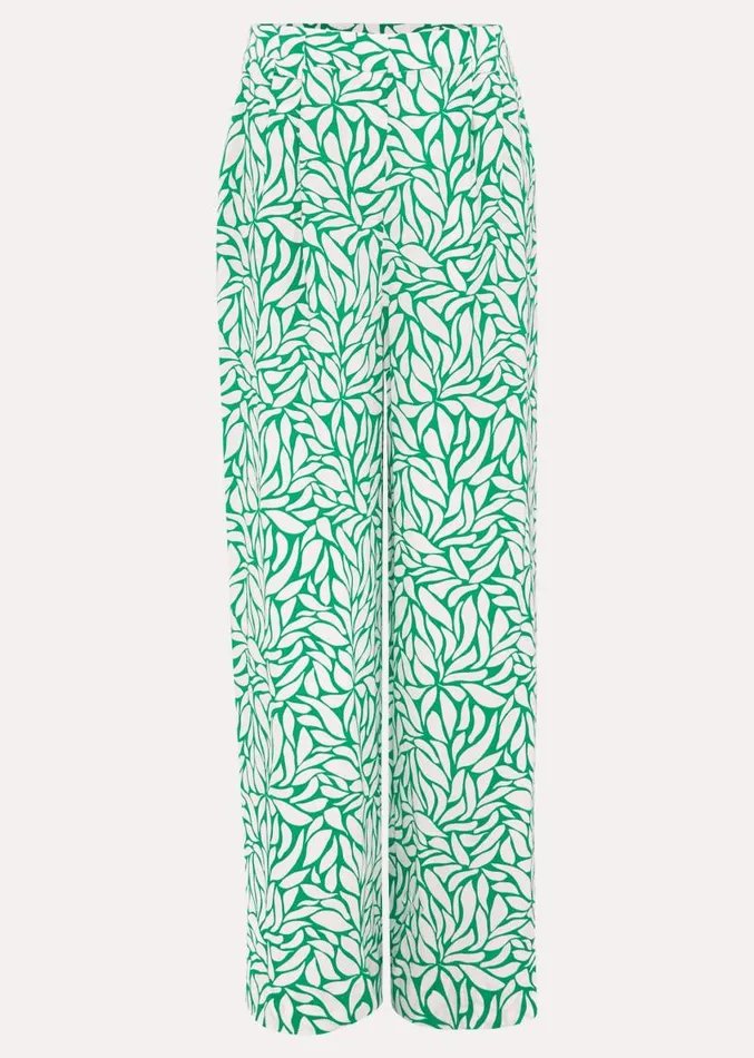 Nylah Printed Wide Leg Trousers Green Women Phase Eight Trousers
