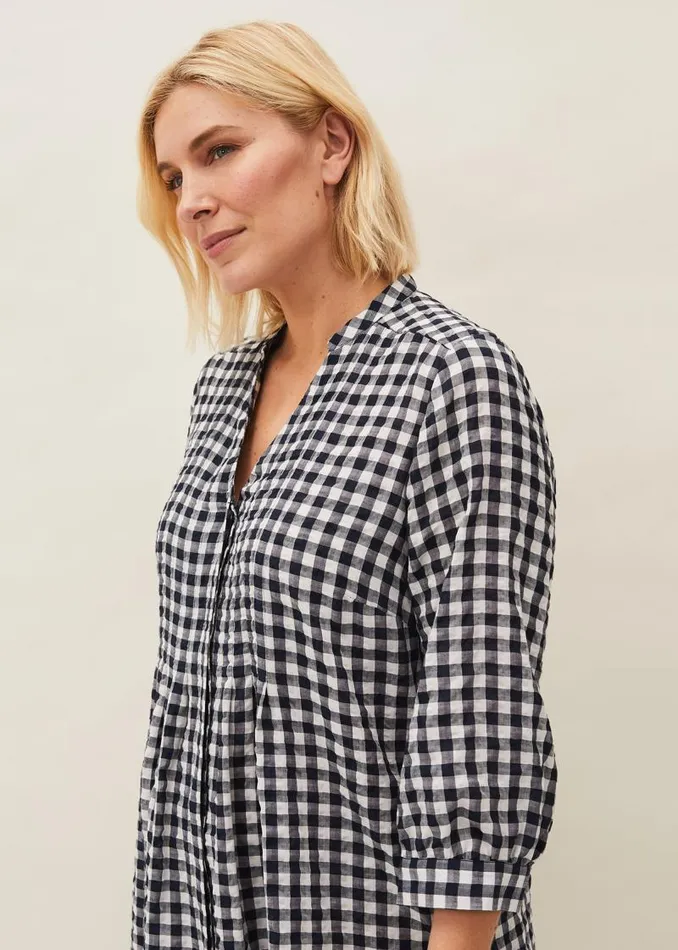 Oona Gingham Swing Dress Navywhite Women Phase Eight Dresses