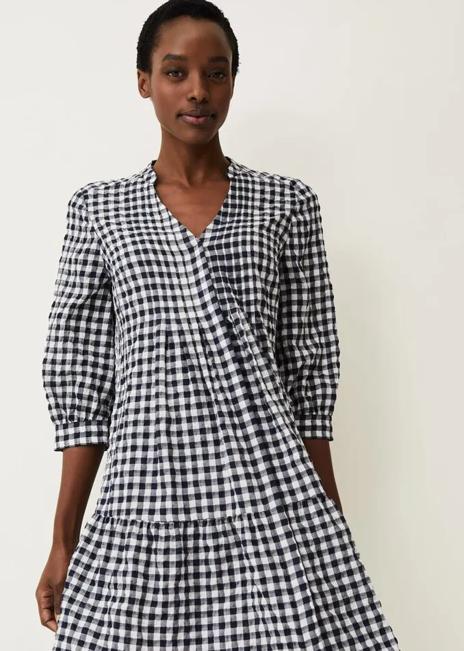 Oona Gingham Swing Dress Navywhite Women Phase Eight Dresses