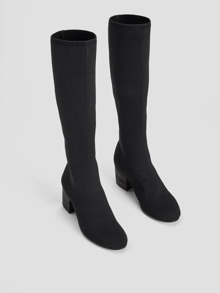 Ophelia Recycled Stretch Knit Boot Black Women Eileen Fisher Shoes