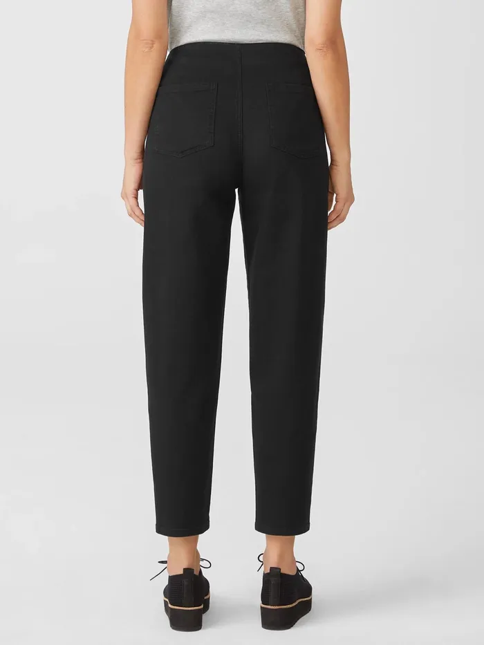Organic Cotton Denim Tapered Pant Black Women Eileen Fisher Denim