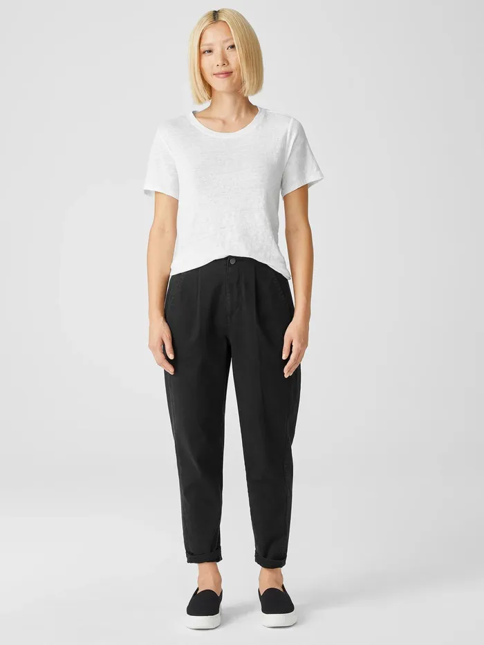 Organic Cotton Denim Tapered Pant Black Women Eileen Fisher Denim