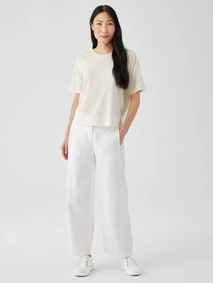 Organic Cotton Hazy Slub Tee Softwhite Women Eileen Fisher Tops and Tees