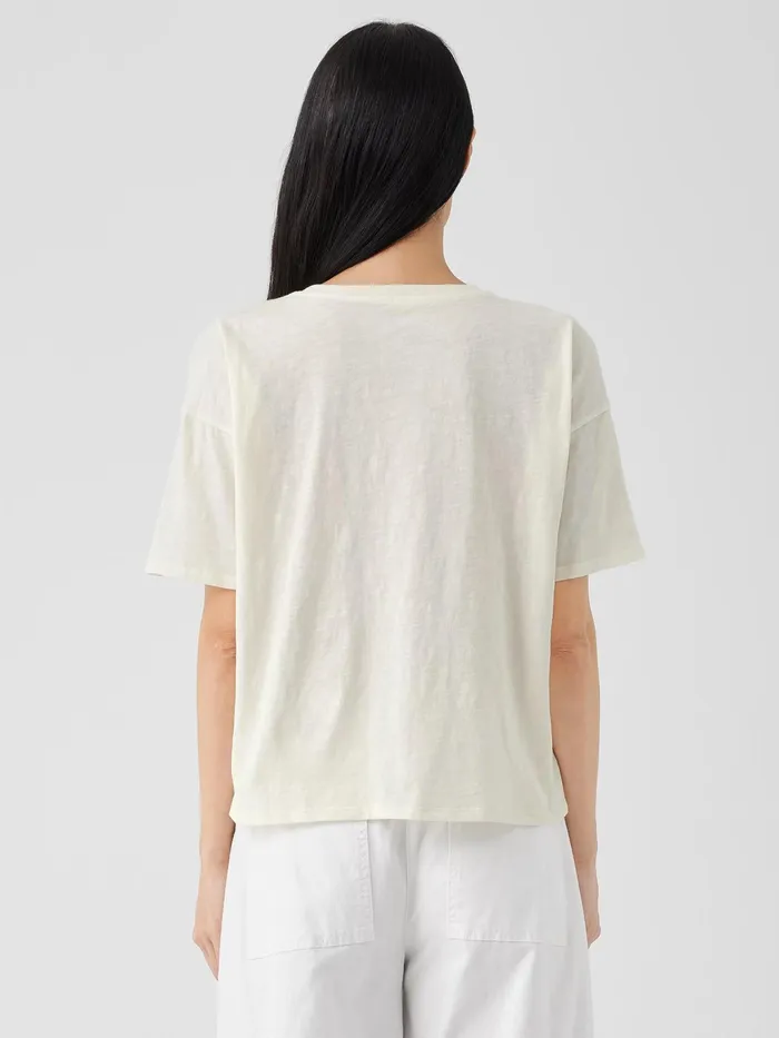 Organic Cotton Hazy Slub Tee Softwhite Women Eileen Fisher Tops and Tees