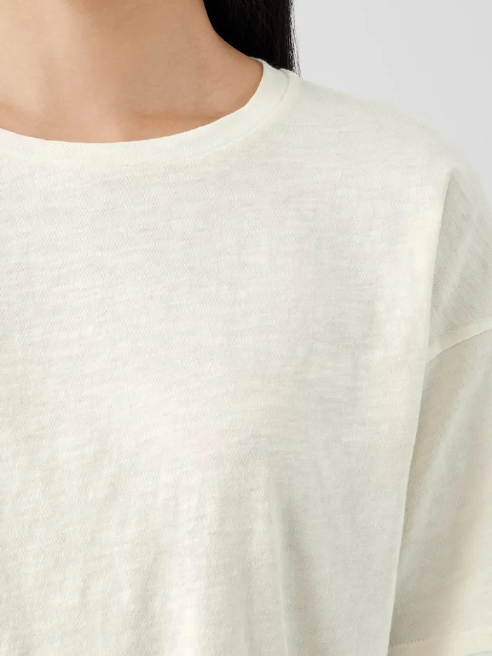Organic Cotton Hazy Slub Tee Softwhite Women Eileen Fisher Tops and Tees