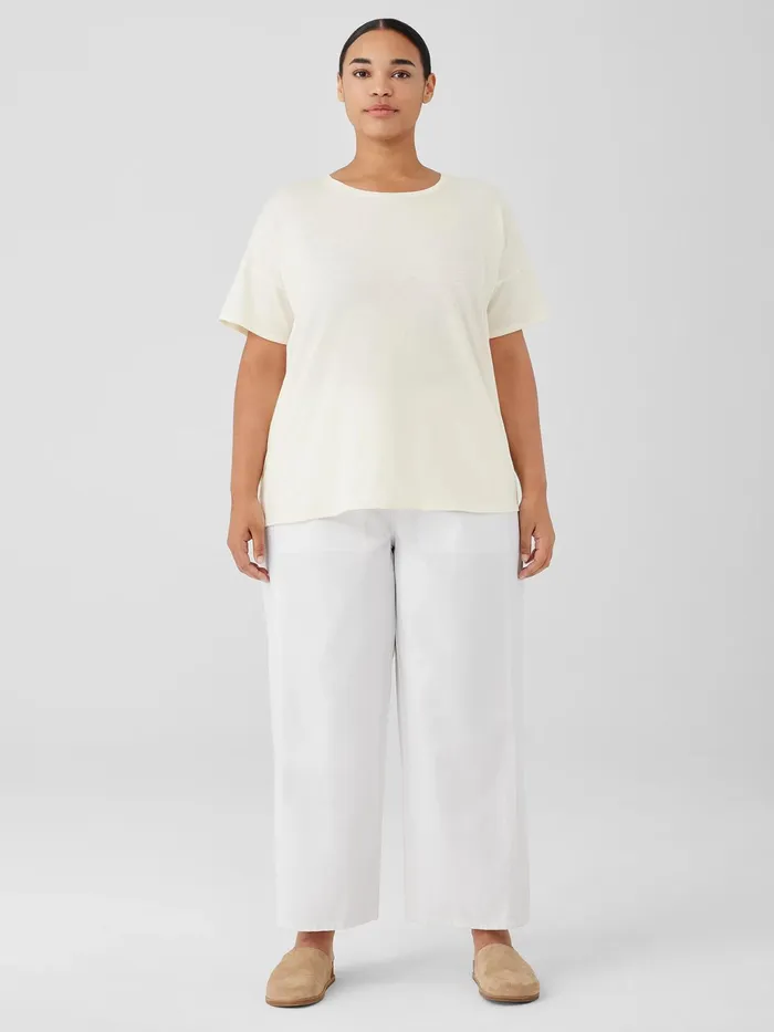 Organic Cotton Hazy Slub Tee Softwhite Women Eileen Fisher Tops and Tees