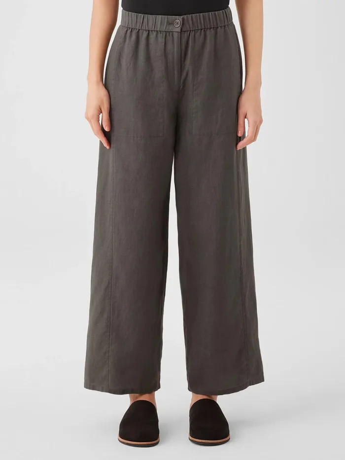 Organic Linen Wide Trouser Pant Grove Women Eileen Fisher Sweaters and Cardigans