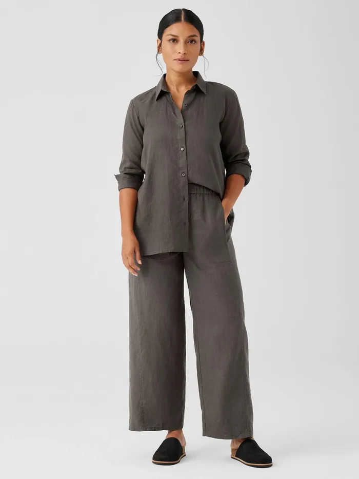 Organic Linen Wide Trouser Pant Grove Women Eileen Fisher Sweaters and Cardigans