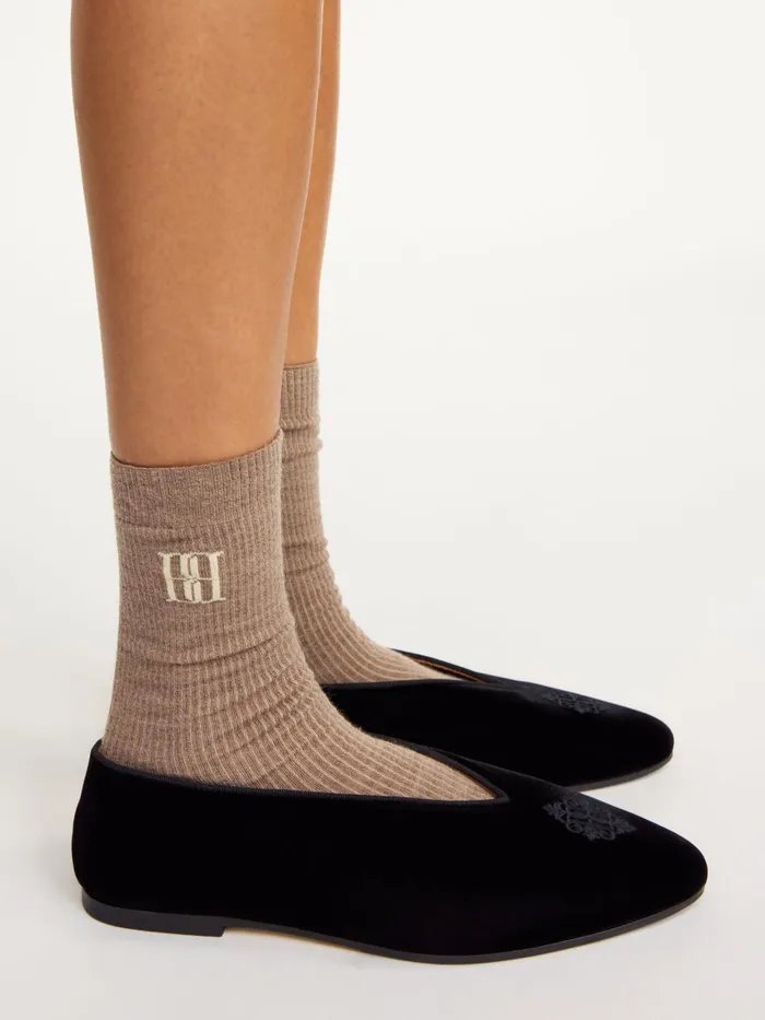 Other Accessories Women By Malene Birger Leiano WoolBlend Socks Warm Brown