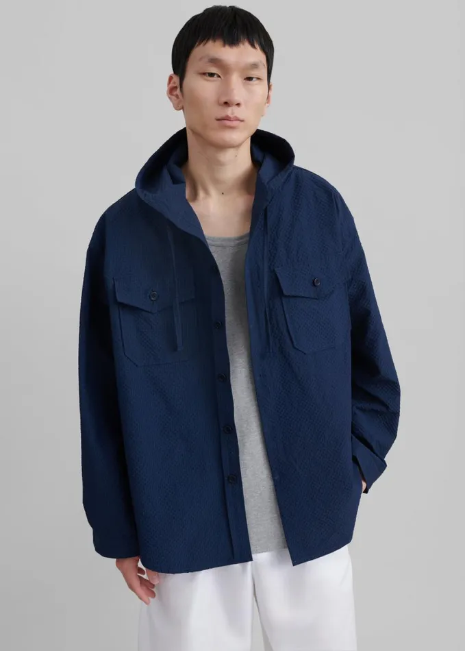 Outerwear Men The Frankie Shop Lars Hooded Jacket 8211 Navy