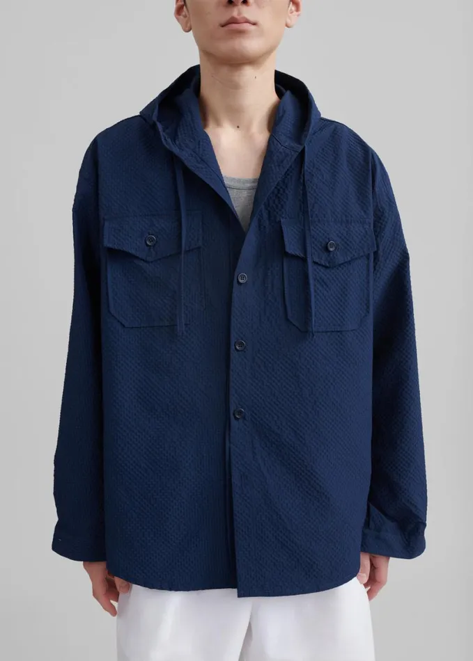 Outerwear Men The Frankie Shop Lars Hooded Jacket 8211 Navy