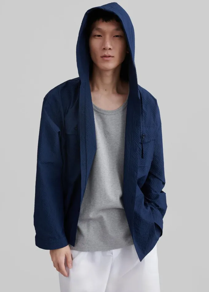 Outerwear Men The Frankie Shop Lars Hooded Jacket 8211 Navy