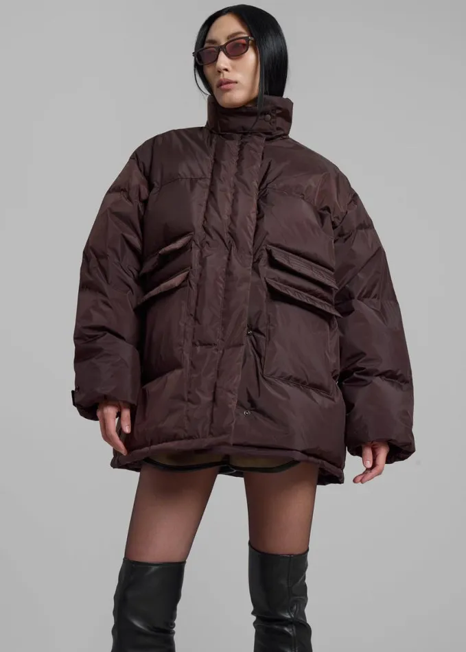 Outerwear Women The Frankie Shop Nixa Puffer Jacket 8211 Brown