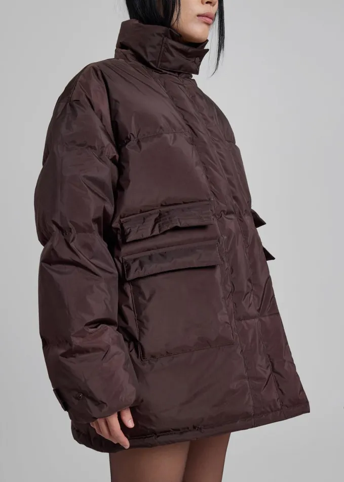 Outerwear Women The Frankie Shop Nixa Puffer Jacket 8211 Brown