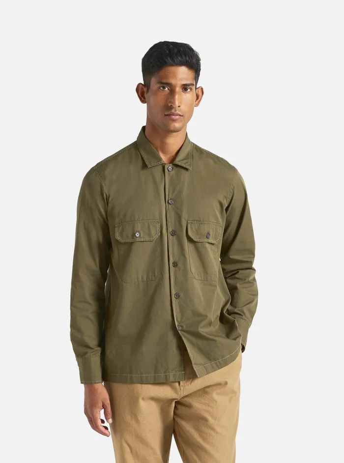 Overshirts Men Universal Works Universal Works LS Utility Shirt In Olive Military Shirting