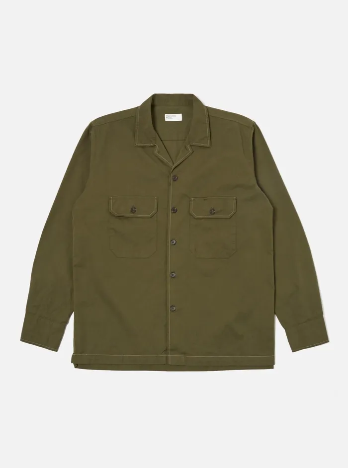 Overshirts Men Universal Works Universal Works LS Utility Shirt In Olive Military Shirting